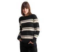 CECIL Damen B303097 Gestreifter Pullover, Schwarz, M EU