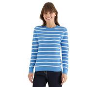 Strickpullover CECIL, Damen, Gr. XL (44), fountain blau, Web, 100% Baumwolle, gestreift, normal normal, Rundhals, Rippbündchen, Pullover Strickpullover, im Streifendesign (28934252-XL) fountain blau