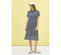 CECIL Damen B144553 Gestreiftes Ajour-Kleid, Urban Navy Blue, L