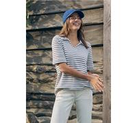 Cecil Damen Gestreiftes Ajour Shirt in Blau, Gr: M