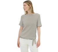 CECIL Damen T-Shirt 3227072 Gestreiftes Ajour – Hellbeige – Größe Large