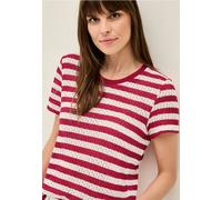CECIL Damen B323520 Gestreiftes Ajour T-Shirt, Glazed Apple Red, L