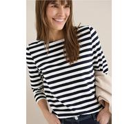 Cecil Damen Gestreiftes Basic Shirt in Blau, Gr: L