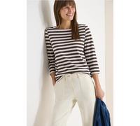 Cecil Damen Gestreiftes Basic Shirt in Braun, Gr: XXL