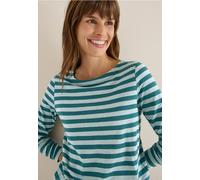 Cecil Damen Gestreiftes Basic Shirt in Grün, Gr: M