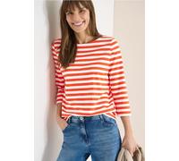 Cecil Damen Gestreiftes Basic Shirt in Orange, Gr: S