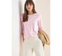 Cecil Damen Gestreiftes Basic Shirt in Rosa, Gr: XXL