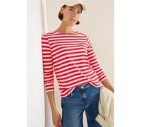 Cecil Damen Gestreiftes Basic Shirt in Rot, Gr: XL