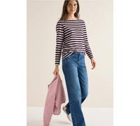 CECIL Gestreiftes Basic Shirt Eggplant red XL