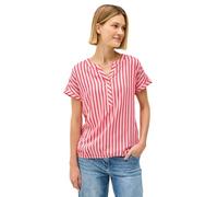 Shirtbluse CECIL, Damen, Gr. XXL (46), rot (glazed apple rot), Stoff, 100% Viskose, gestreift, normal normal, V-Ausschnitt, abgesteppt, Blusen (55038213-XXL) glazed apple rot