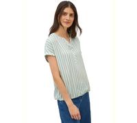 Shirtbluse CECIL, Damen, Gr. XXL (46), weiß (vanilleweiß), Stoff, 100% Viskose, gestreift, normal normal, V-Ausschnitt, abgesteppt, Blusen (11394755-XXL) vanilleweiß