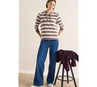 Cecil Damen Gestreiftes Hoodie-Shirt in Beige, Gr: XXL