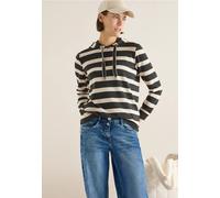 Cecil Damen Gestreiftes Hoodie-Shirt Grün Größe S