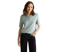 CECIL Damen B322948 Gestreiftes Piquée Poloshirt, cool salvia Green, X-Large