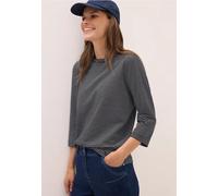 Langarmshirt CECIL, Damen, Gr. S (38), schwarz, Web, 71% Baumwolle, 28% Polyester, 1% Elasthan, unifarben, normal normal, U-Boot-Ausschnitt, abgesteppt, Shirts Langarmshirt, Feel Good Fit (66337858-S)