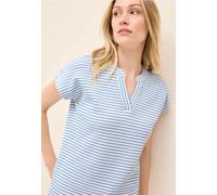 CECIL Damen B323537 Gestreifte Strukturshirt, Deep Pastel Blue, M