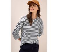 Cecil Damen Gestreiftes Strukturshirt in Blau, Gr: M