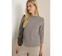 Cecil Damen Gestreiftes Strukturshirt in Braun, Gr: XS