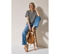 Cecil Damen Gestreiftes Strukturshirt in Weiß, Gr: XS