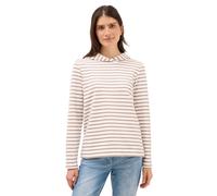 Hoodie CECIL, Damen, Gr. L (42), natural taupe, Sweatware, 65% Baumwolle, 35% Polyester, gestreift, casual, comfort fit, ohne Ausschnitt, Langarm abgesteppt, Sweatshirts, mit Kapuze (49315920-L) natur