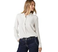 Langarmbluse CECIL, Damen, Gr. XXL (46), weiß (vanilleweiß), Stoff, 100% Viskose, unifarben, normal normal, V-Ausschnitt, Manschette, Blusen, mit dekorativer Knopfleiste (32772748-XXL) vanilleweiß
