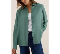 CECIL Damen 3411878 Hemdbluse in Unifarbe, Jewel Green, XL