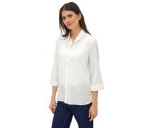 Hemdbluse CECIL, Damen, Gr. XL (44), vanilleweiß, Stoff, 56% Viskose, 43% Polyester, 1% Elasthan, unifarben, klassisch normal, V-Ausschnitt, Manschette, Blusen, mit Turn-Up Funktion (69711519-XL) vani
