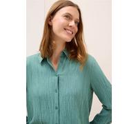 Hemdbluse CECIL, Damen, Gr. XL (44), grün (jewel grün), Stoff, 56% Viskose, 43% Polyester, 1% Elasthan, unifarben, normal normal, V-Ausschnitt, Bündchen, Blusen, aus stretchigem Viskosematerial (76207