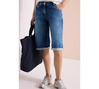 Cecil Damen High Waist Jeansshorts im Loose Fit in Blau, Gr: 31