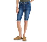 High Waist Slim Leg Jeansshorts im Slim Fit