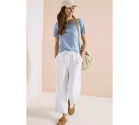 Cecil Damen High Waist Wide Leg Hose aus Leinenmix in Weiß, Gr: L