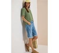 Cecil Damen High Waist Wide Leg Shorts im Loose Fit in Blau, Gr: 26