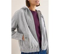 Cecil Damen Hoodie Blouson in Wolloptik in Grau, Gr: XXL