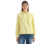 Sweatshirt CECIL, Damen, Gr. M (40), iced gelb, Web, 55% Baumwolle, 45% Polyester, unifarben mit Farbeinsatz, comfort fit, ohne Ausschnitt, Rippbündchen, Sweatshirts Sweatshirt, im Hoodie-Style (98837