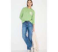 Cecil Damen Hoodie mit Stickerei in Grün, Gr: XL