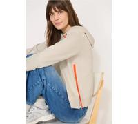 Cecil Sweatshirt im Hoodie-Style mit Zipper-Details Damen Pearl Beige XXL