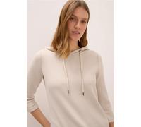 Hoodie CECIL, Damen, Gr. M (40), oat milk beige, Sweatware, Obermaterial: 55% Viskose, 42% Polyester, 3% Elasthan. Futter: 65% Polyester, 35% Viskose, unifarben, casual, regular fit normal, ohne Aussc