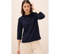 CECIL Damen 3227474 Hoodie Shirt in Rippstruktur, urban Dark Blue, Small