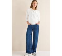 Cecil Damen Hoodie Shirt mit Strings in Weiß, Gr: XL
