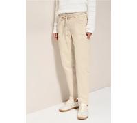 Stoffhose CECIL, Damen, Gr. 34, Länge 28, lila (pearl beige), Web, Obermaterial: 98% Baumwolle, 2% Elasthan; Gürtel: 100% Baumwolle, unifarben, casual, comfort fit lang, Hosen, Middle Waist (35119611-