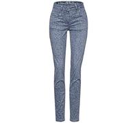 Cecil Damen Hose mit Animal Print-Mix Quiet Blue 31 schmal geschnitten, Mittlere Leibhöhe, Karottenhose, Tierisches Muster, Stoffhose Style Vicky