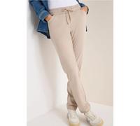 Jogger Pants CECIL, Damen, Gr. XL, Länge 28, light sandalwood beige, Stoff, 82% Polyester, 18% Elasthan, unifarben, comfort fit lang, Hosen, Middle Waist (10656523-XL) light sandalwood beige