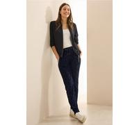 Stoffhose CECIL, Damen, Gr. XL, Länge 30, blau (universal blau), Stoff, 50% Polyester, 50% Viskose, animal-print, normal lang, Hosen, mit seitlichem Reißverschluss (64667826-XL) universal blau