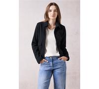 Kurzjacke CECIL, Damen, Gr. XL (44), blau (universal blau), Stoff, 90% Polyester, 10% Viskose, unifarben, normal normal, V-Ausschnitt, abgesteppt, Jacken, mit Kragen (59162854-XL) universal blau