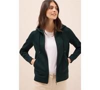 Sweatjacke CECIL, Damen, Gr. M40, ink grün, Sweatware, 97% Baumwolle, 3% Elasthan, unifarben, comfort fit normal, ohne Ausschnitt, Bündchen, Sweatjacken, mit Kapuze (66674228-M) ink grün