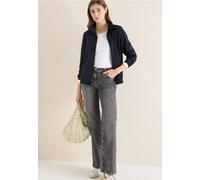 Cecil Sweatjacke Damen L (42) – uni blau, 47% Polyester/47% Viskose/6% Elasthan, lässig geschnitten
