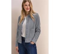 Blouson CECIL, Damen, Gr. XS (36), blau (universal blau), Stoff, Obermaterial: 53% Polyester, 43% Viskose, 4% Elasthan; Futter: 100% Polyester, unifarben, normal normal, V-Ausschnitt, Bündchen, Jacken
