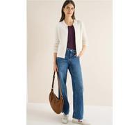 Cecil Damen Jacquard Cardigan mit Zipper in Grau, Gr: XXL