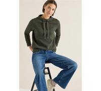 Langarmshirt CECIL, Damen, Gr. XXL (46), raw khaki, Web, 78% Baumwolle, 20% Polyester, 2% Elasthan, gemustert, comfort fit normal, hoch geschlossener Ausschnitt, normaler Saum, Shirts Langarmshirt, mi