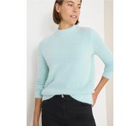 Stehkragenpullover CECIL, Damen, Gr. M (40), light foam blau, Strick, Obermaterial: 80% Polyester, 20% Baumwolle, unifarben, lässig geschnitten hüftbedeckend, Rundhals, Pullover Stehkragenpullover (19